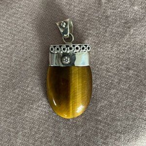 Handcrafted Sterling Silver and Tiger's Eye Pendant